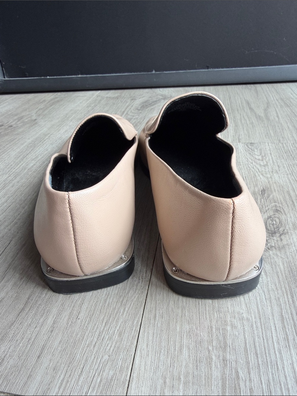 Nude leather loafers - Picture 3 of 5